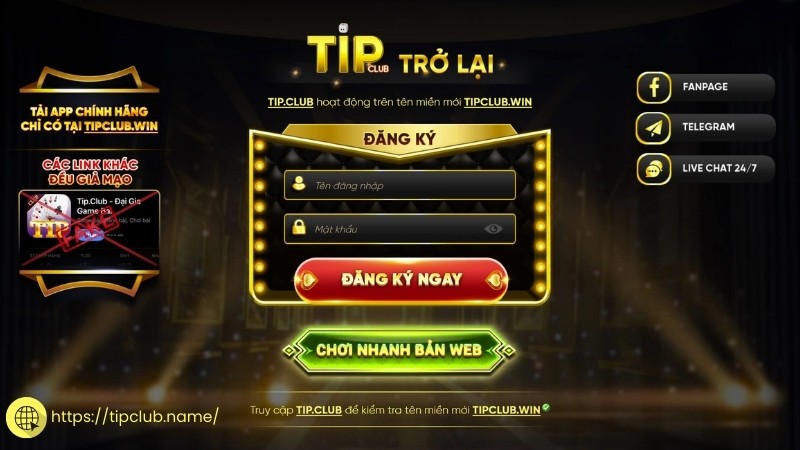 Link vào Tipclub chính chủ mới nhất
